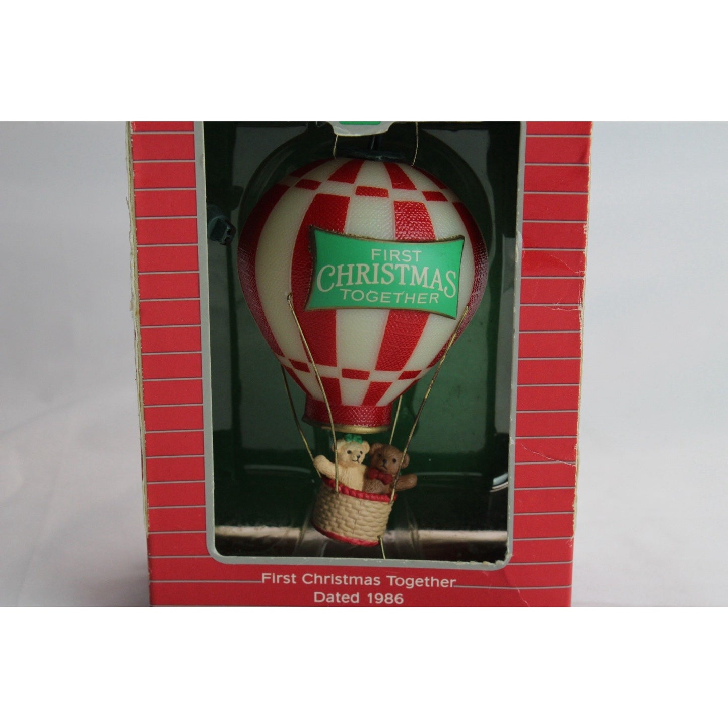1986 Hallmark Cards Lighted Ornament First Christmas Together Hot Air Balloon