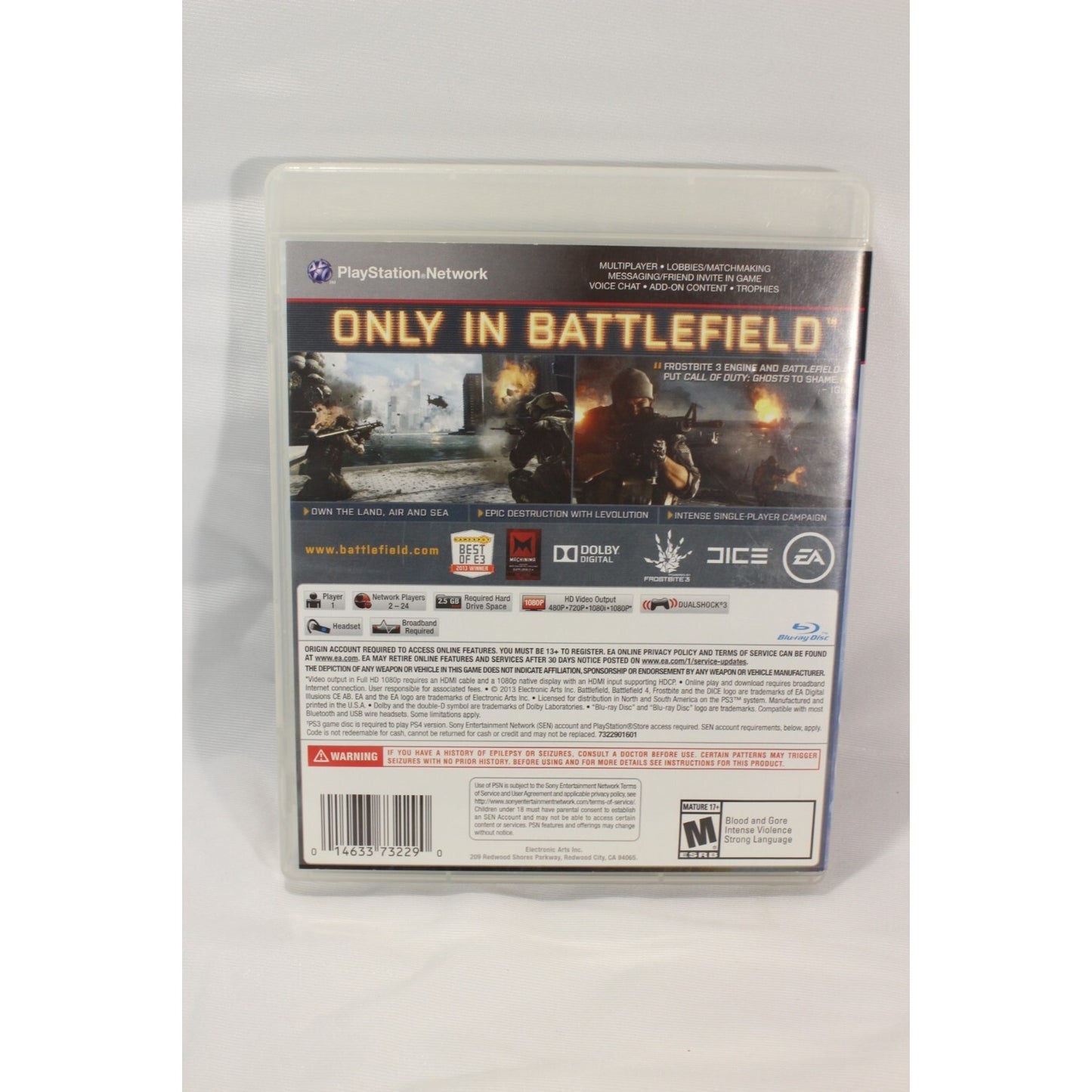 Battlefield 4 PlayStation 3 PS3 Tested Video Game Used Shooter Action Game