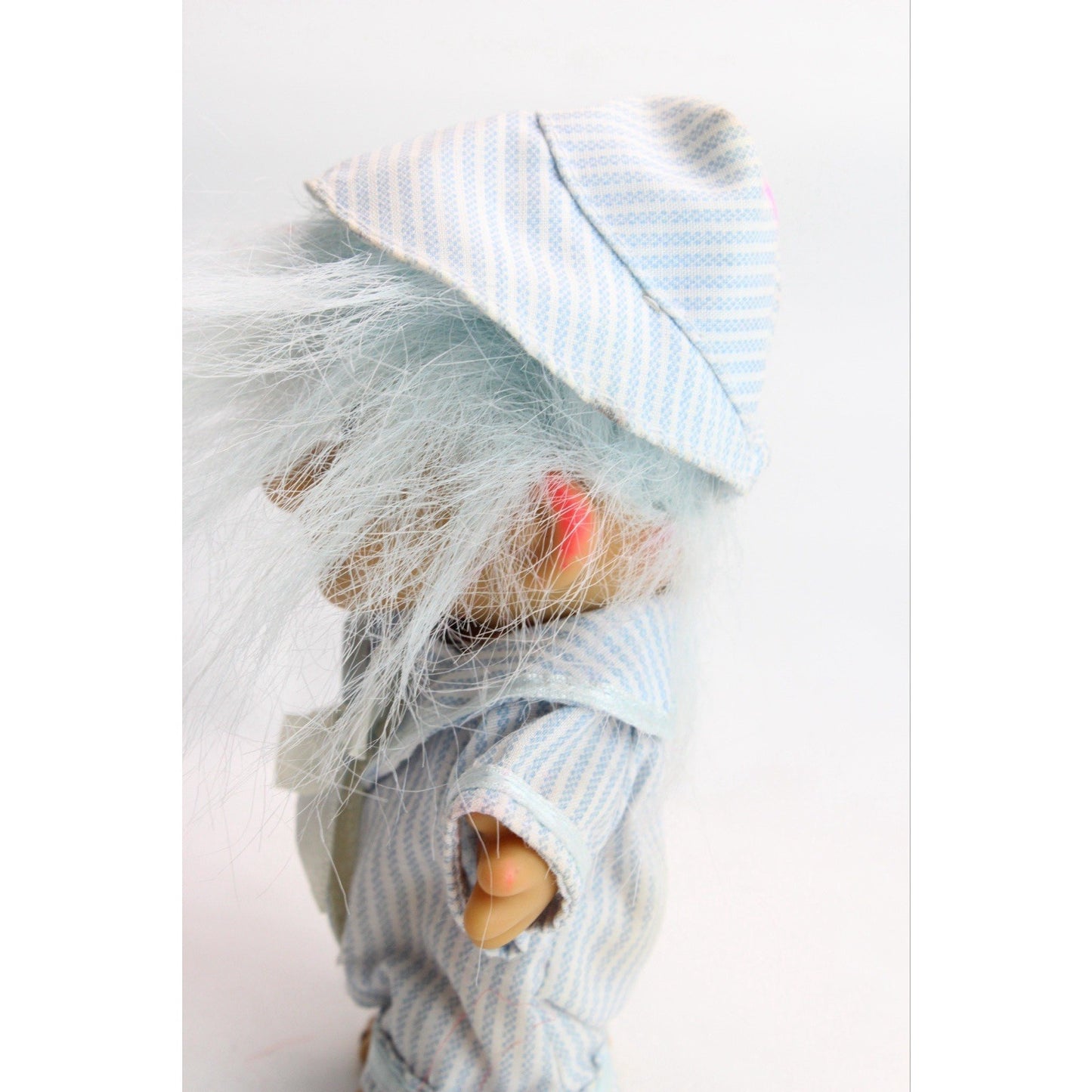Russ #18455 “Springtime Boy” White Hair Troll Doll With Pinstripe Sailor Suit PJ