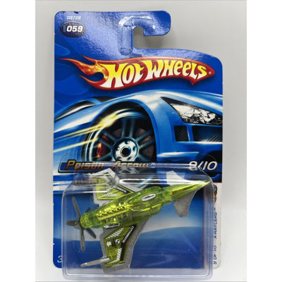 2005 Hot Wheels Airplane Poison Arrow Green 59 First Editions 9/10 Plane