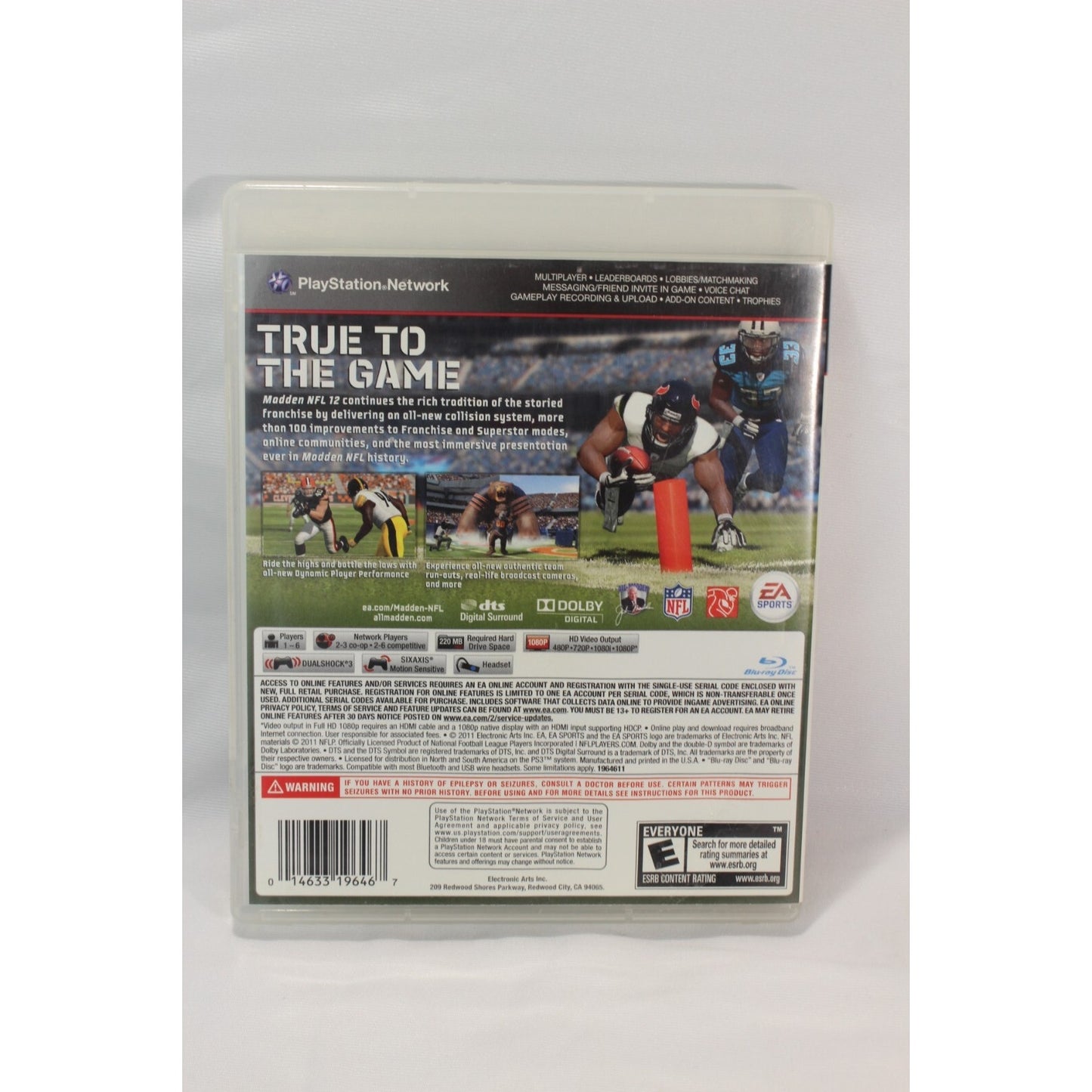 Madden NFL 12 PlayStation 3 PS3 Tested Video Game Used Football Sports Game