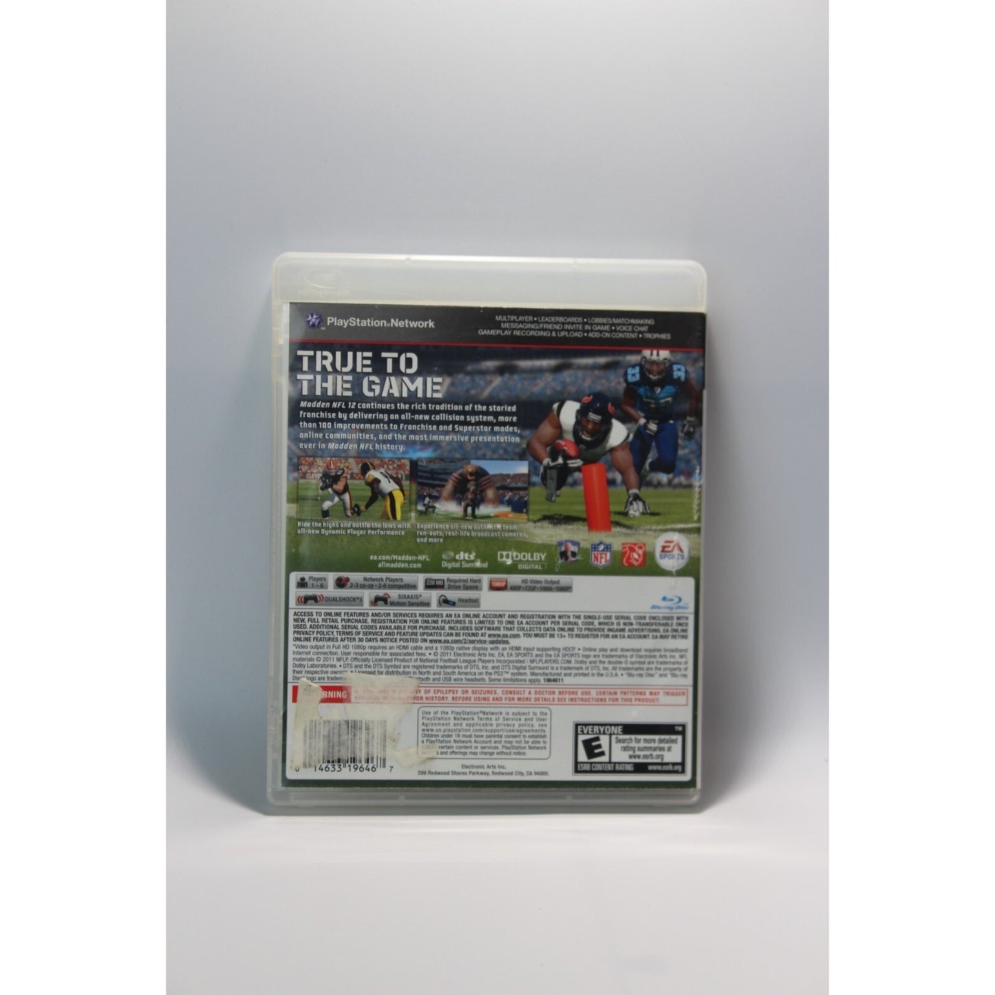 Madden NFL 12 PlayStation 3 PS3 Tested Video Game Used Football Sports