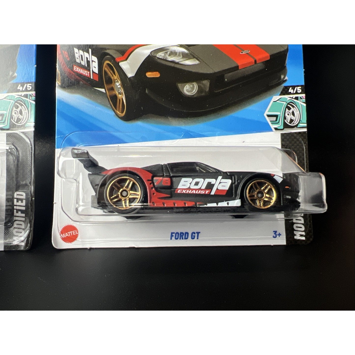 Lot Of 2 Hot Wheels Ford GT Black Borla HW Modified 4/5 2 Pack Supercar