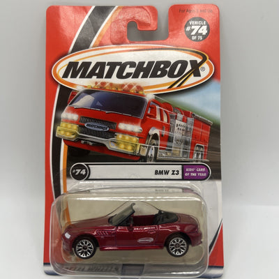 2001 Matchbox BMW Z3 #74 Kids Cars of the Year Series Red Convertible Rare Model