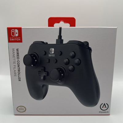 Nintendo Switch Wired Controller Black PowerA Manette Filaire Matte Satin New
