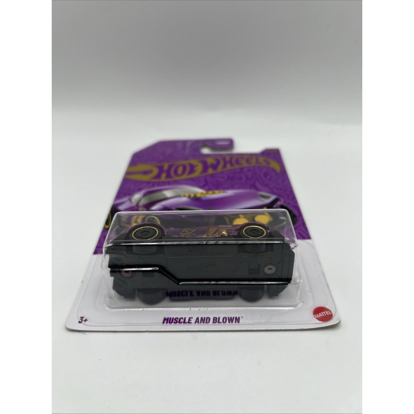 Hot Wheels 57th Anniversary Muscle And Blown #5 Purple Gold Race Car Model