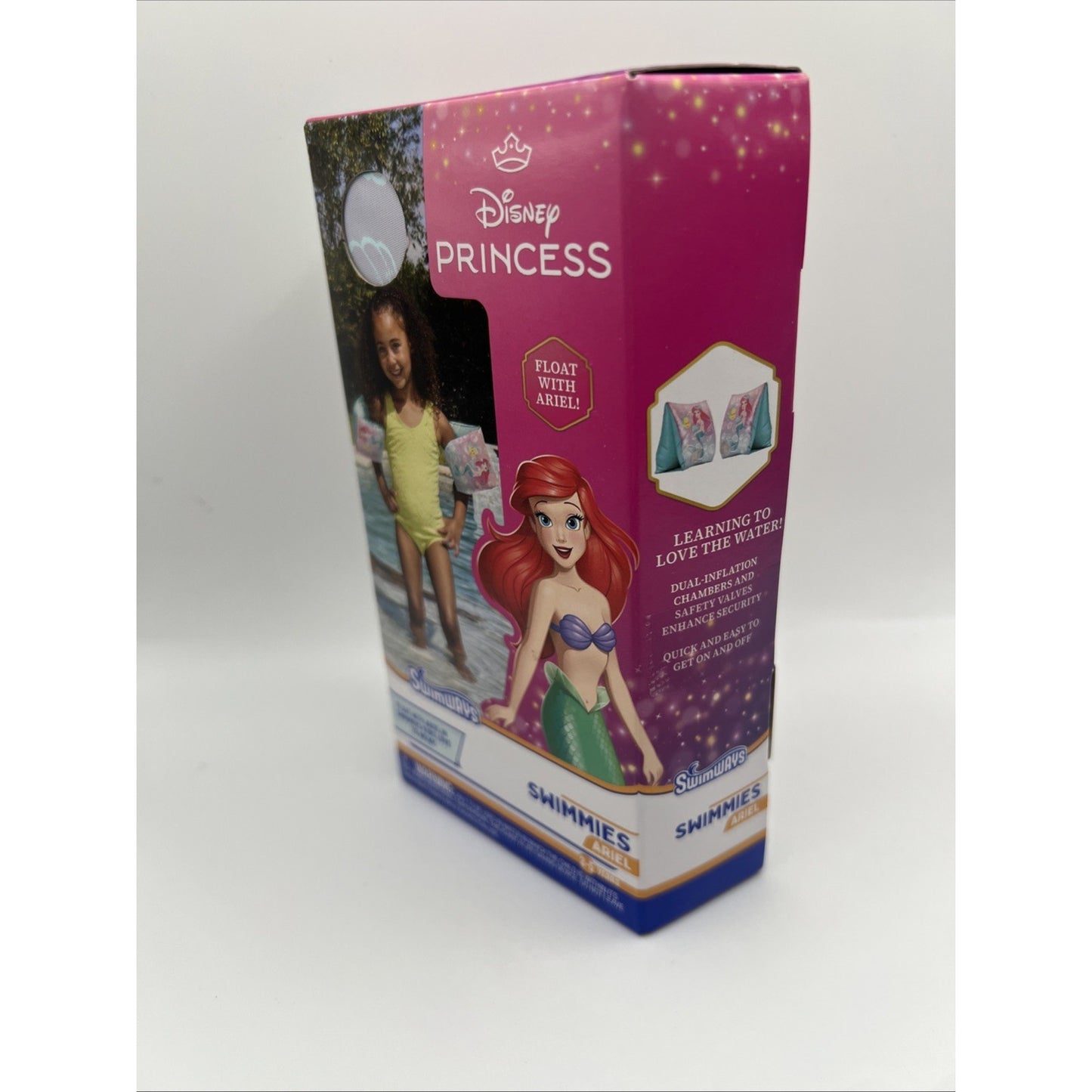 SwimWays Disney Princess Ariel Swimmies Arm Floaties for Kids 3-5 Pool Swim Help