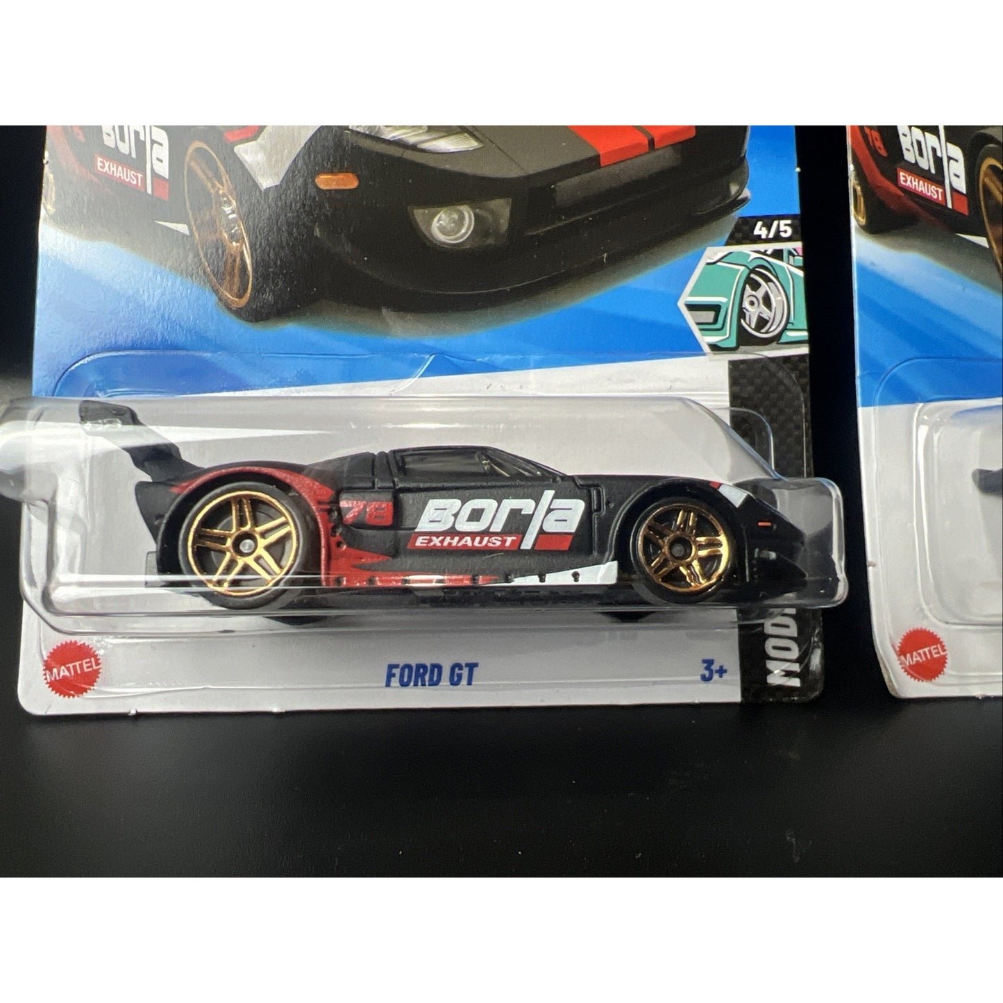Lot Of 2 Hot Wheels Ford GT Black Borla HW Modified 4/5 2 Pack Supercar