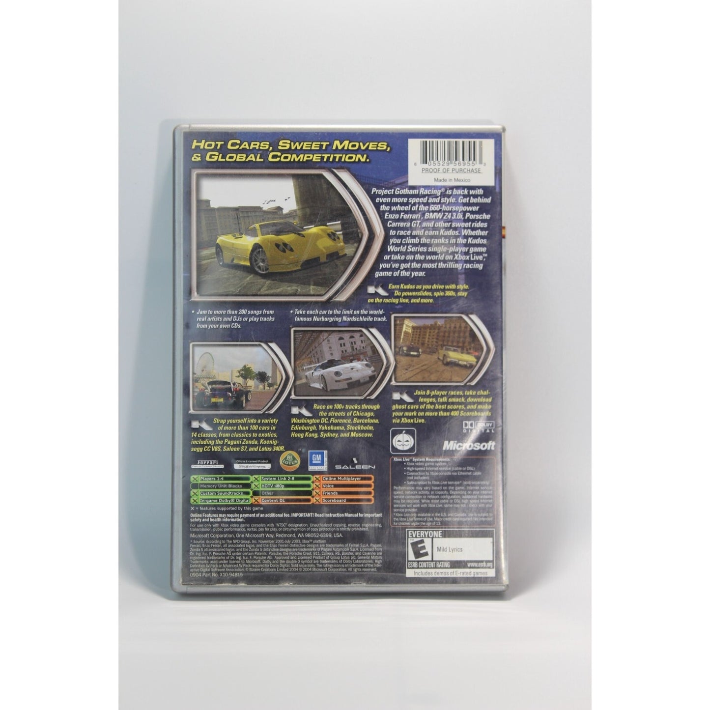 Project Gotham Racing 2 Xbox Tested Video Game Used Car Racing Game