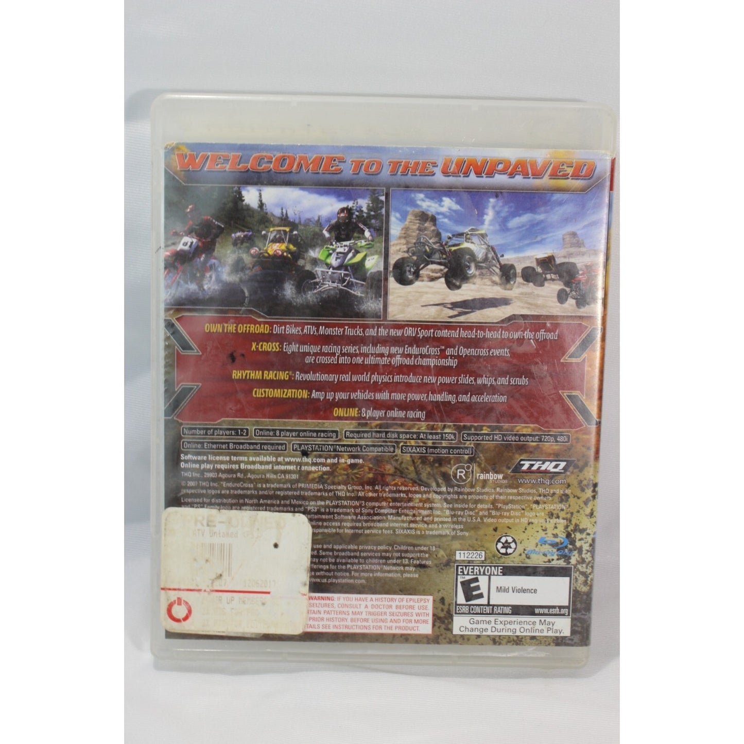 MX vs ATV Untamed PlayStation 3 PS3 Tested Video Game Used Racing Sports Game