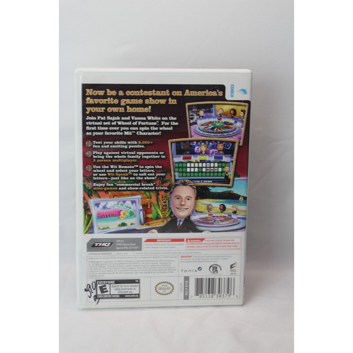 Wheel of Fortune Nintendo Wii Tested Video Game Used