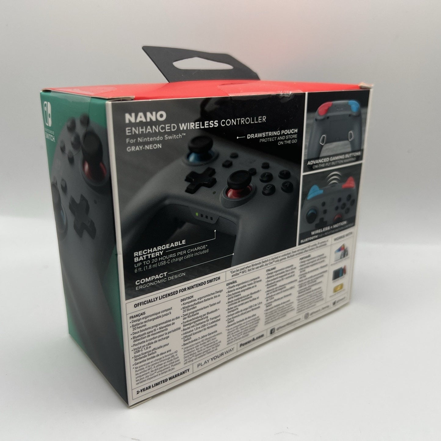 PowerA Enhanced Nano Wireless Controller for Nintendo Switch Black Gray Sealed