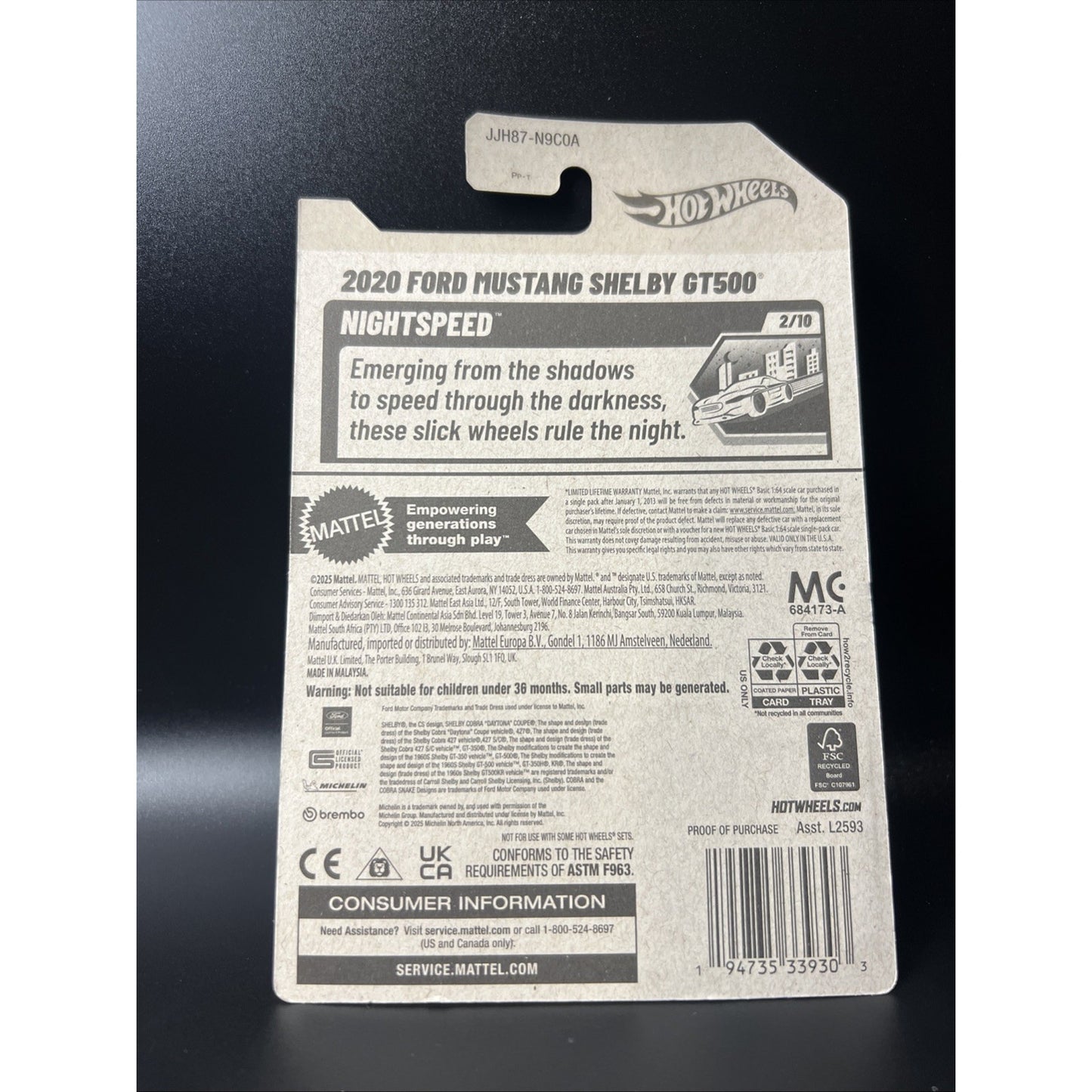 2026 Hot Wheels 2020 Ford Mustang Shelby GT500 New Flame Fire #10 Nightspeed