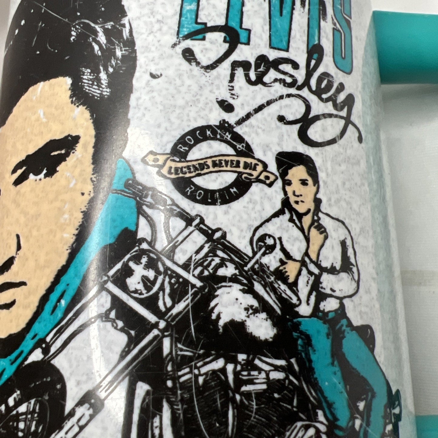 Vintage 1993 Elvis Presley Collectible Plastic Travel Mug With Lid Rare Find