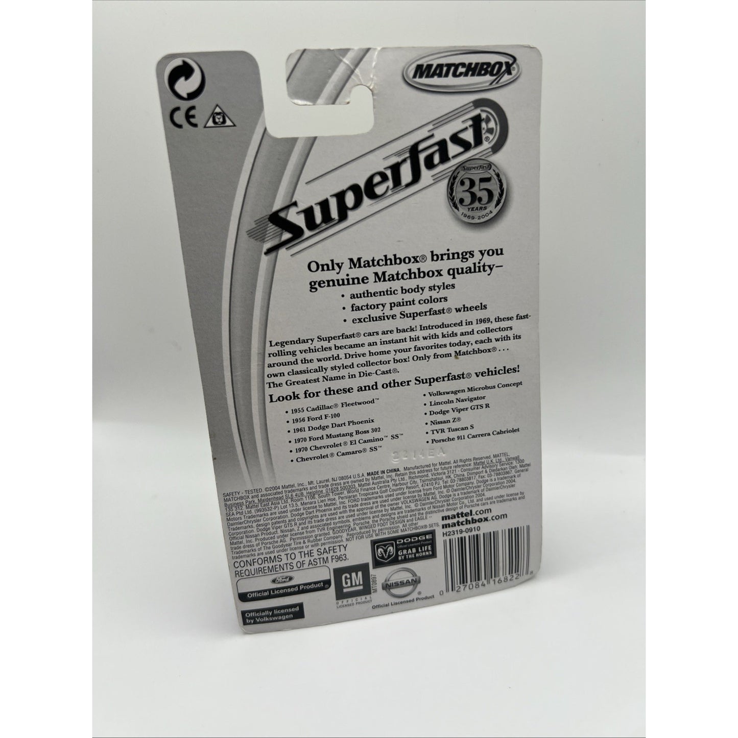 Matchbox 35th Superfast 1956 Ford F-100 2004 Mattel Blue Toy Truck #26