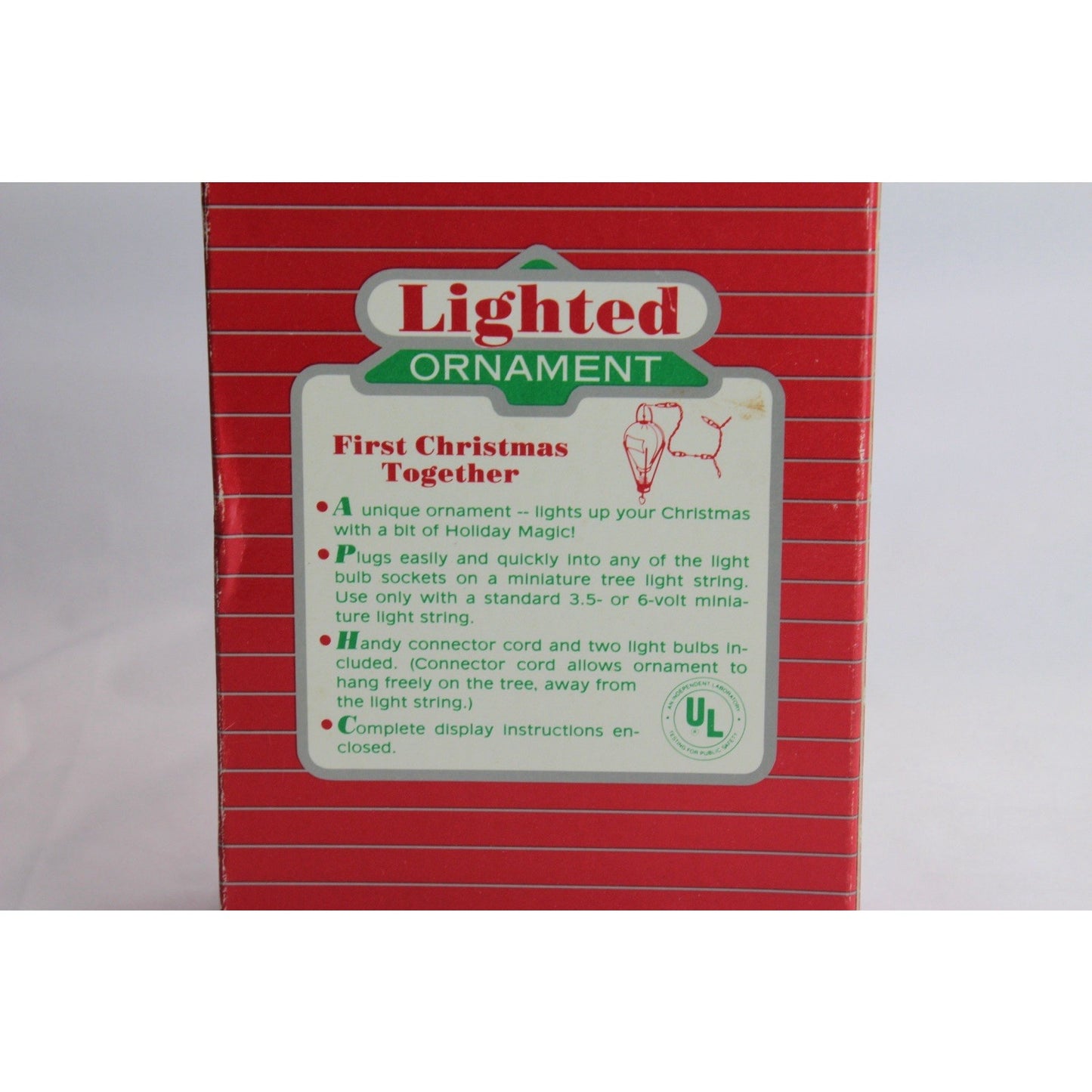 1986 Hallmark Cards Lighted Ornament First Christmas Together Hot Air Balloon