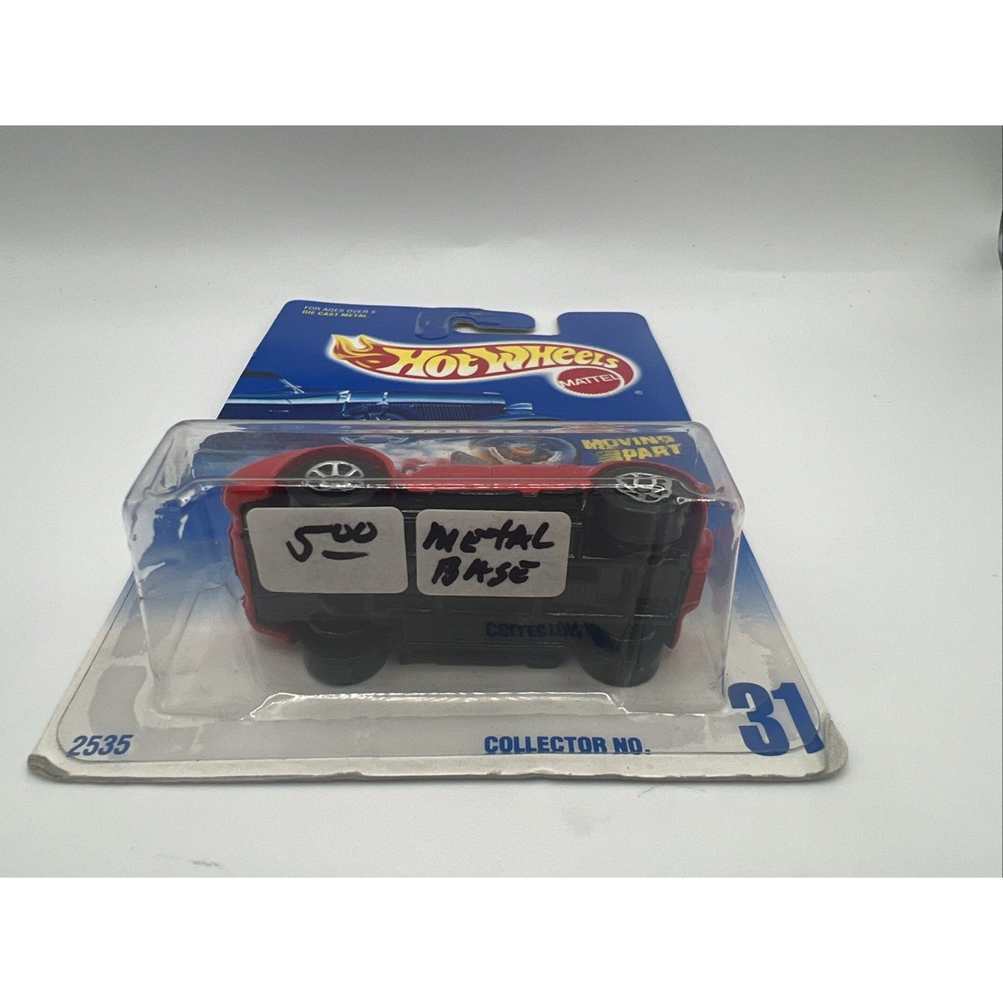 Hot Wheels Classic Cobra #31 Convertible Red 1990 Collectors Series Metal Base