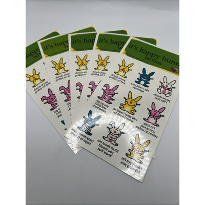 Neo Happy Bunny Temporary Tattoos 2006 Jim Benton Rabbit 5 Sheets 45 Tattoos