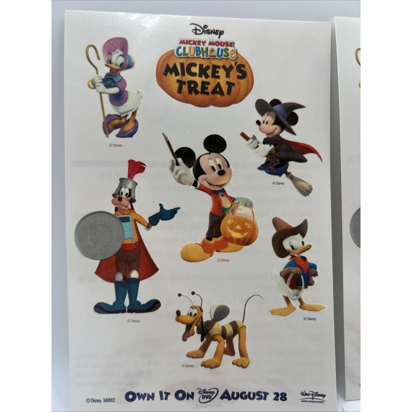 Disney Mickey Mouse Club House Treat Halloween DVD Temporary Tattoos Rare 6 Ct