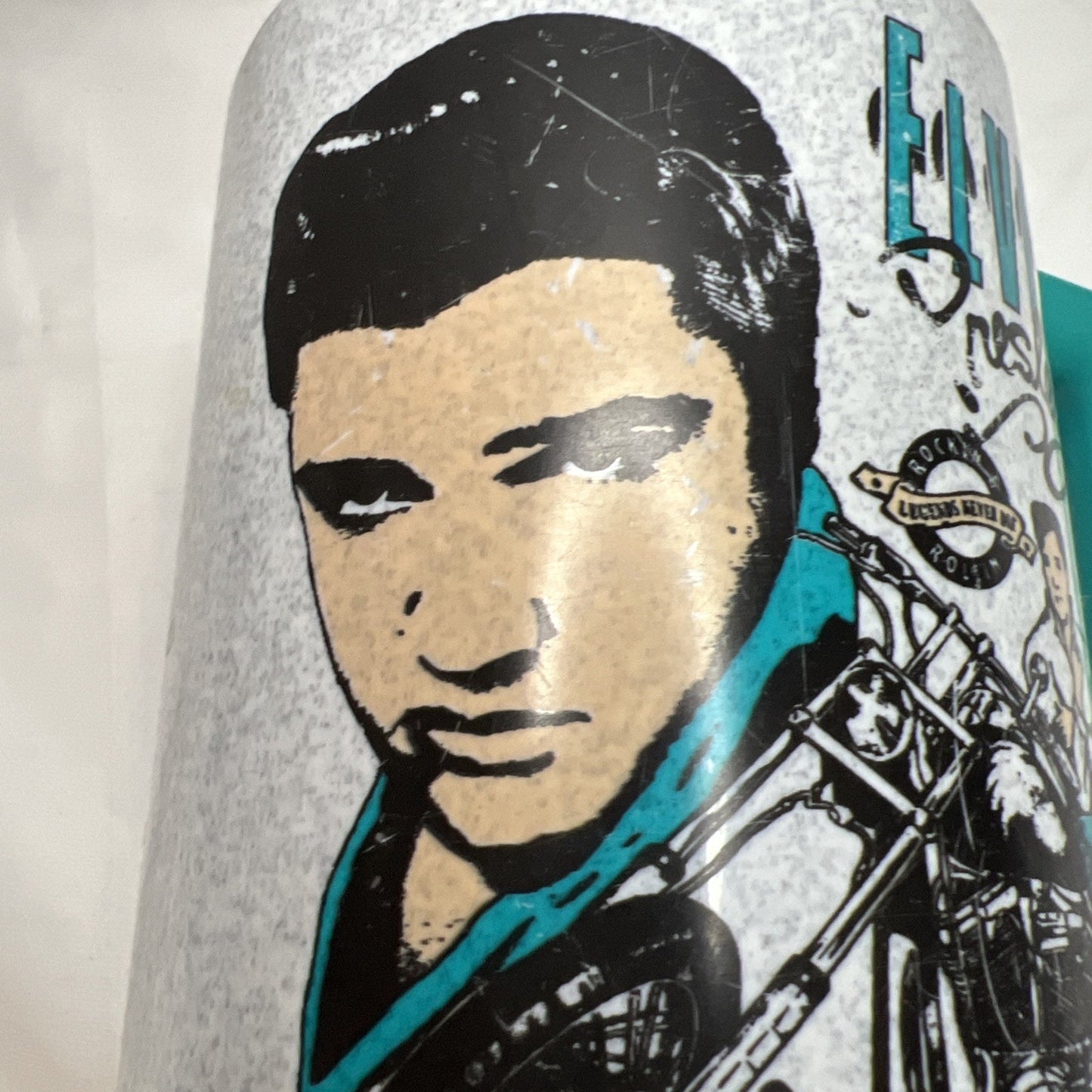 Vintage 1993 Elvis Presley Collectible Plastic Travel Mug With Lid Rare Find