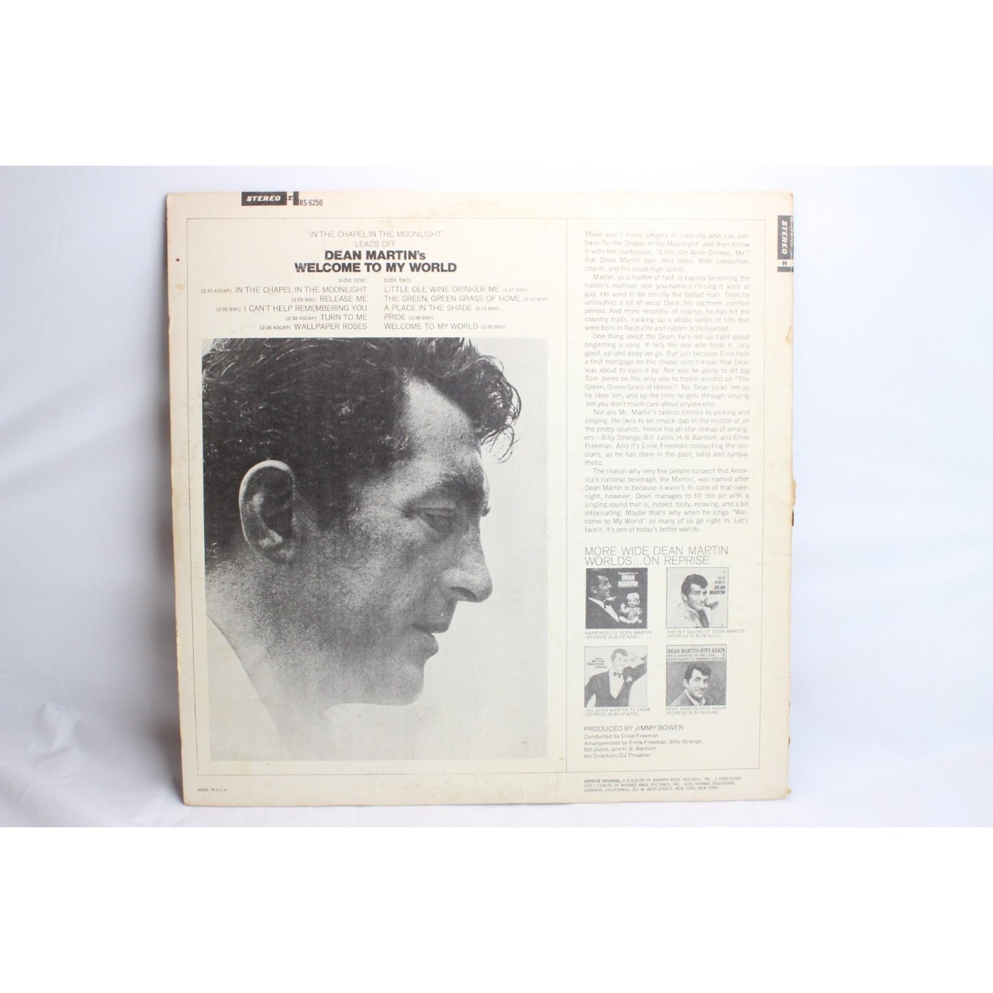 Dean Martin Welcome To My World Vinyl Record Tested Used