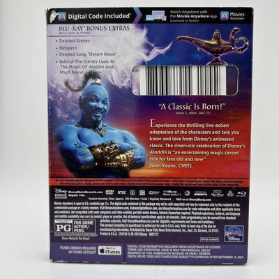 Aladdin New Blu-ray With DVD 2 Pack Dolby Digital Will Smith Disney Movie Sealed