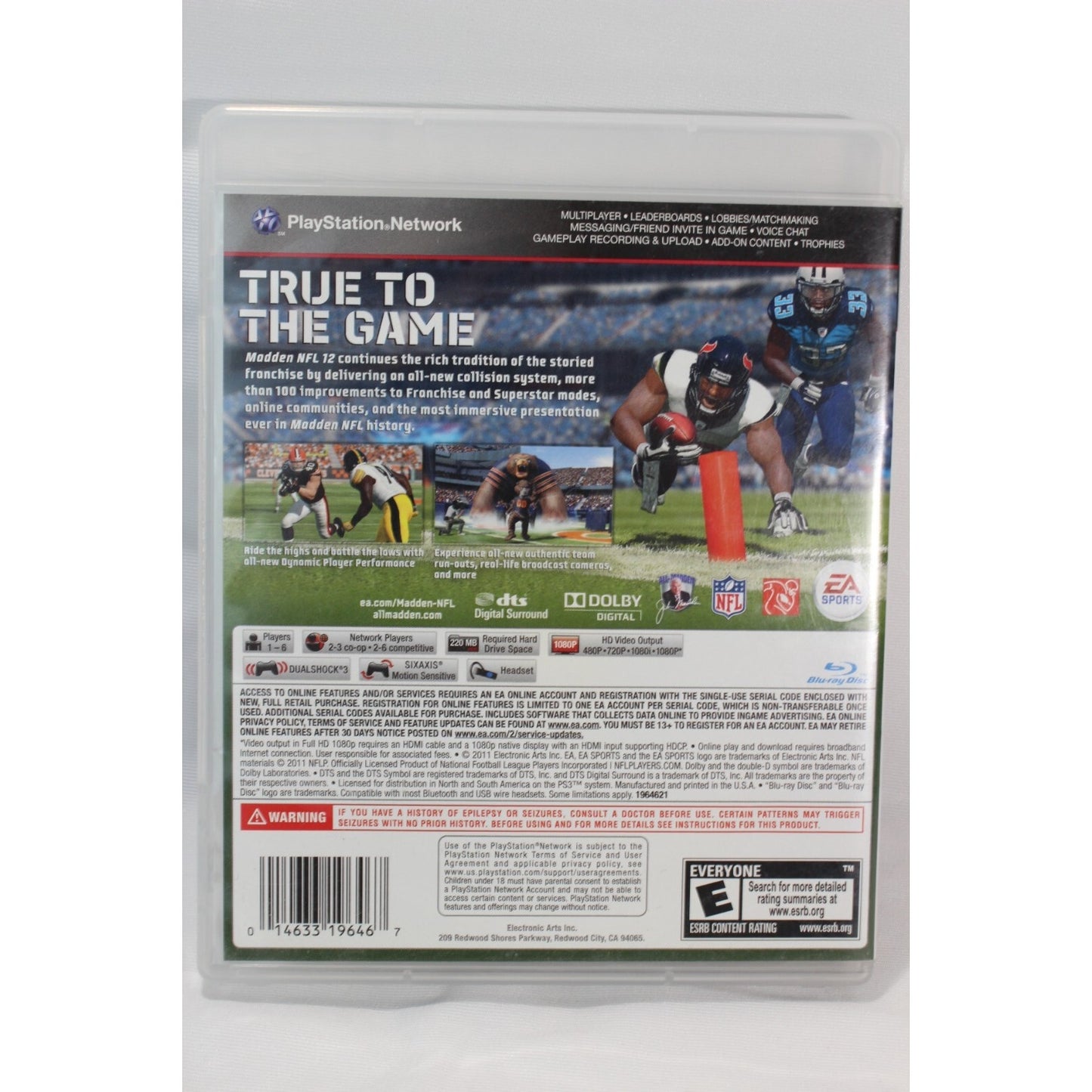 Madden NFL 12 PlayStation 3 PS3 Tested Video Game Used Football Sports Game