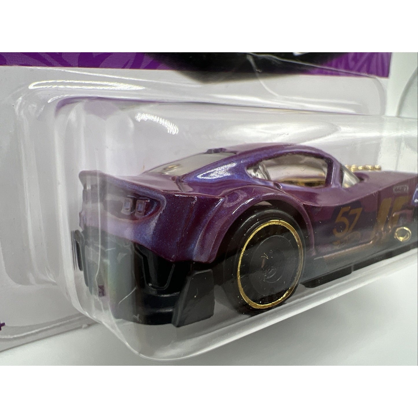 Hot Wheels 57th Anniversary Muscle And Blown #5 Purple Gold Race Car Model