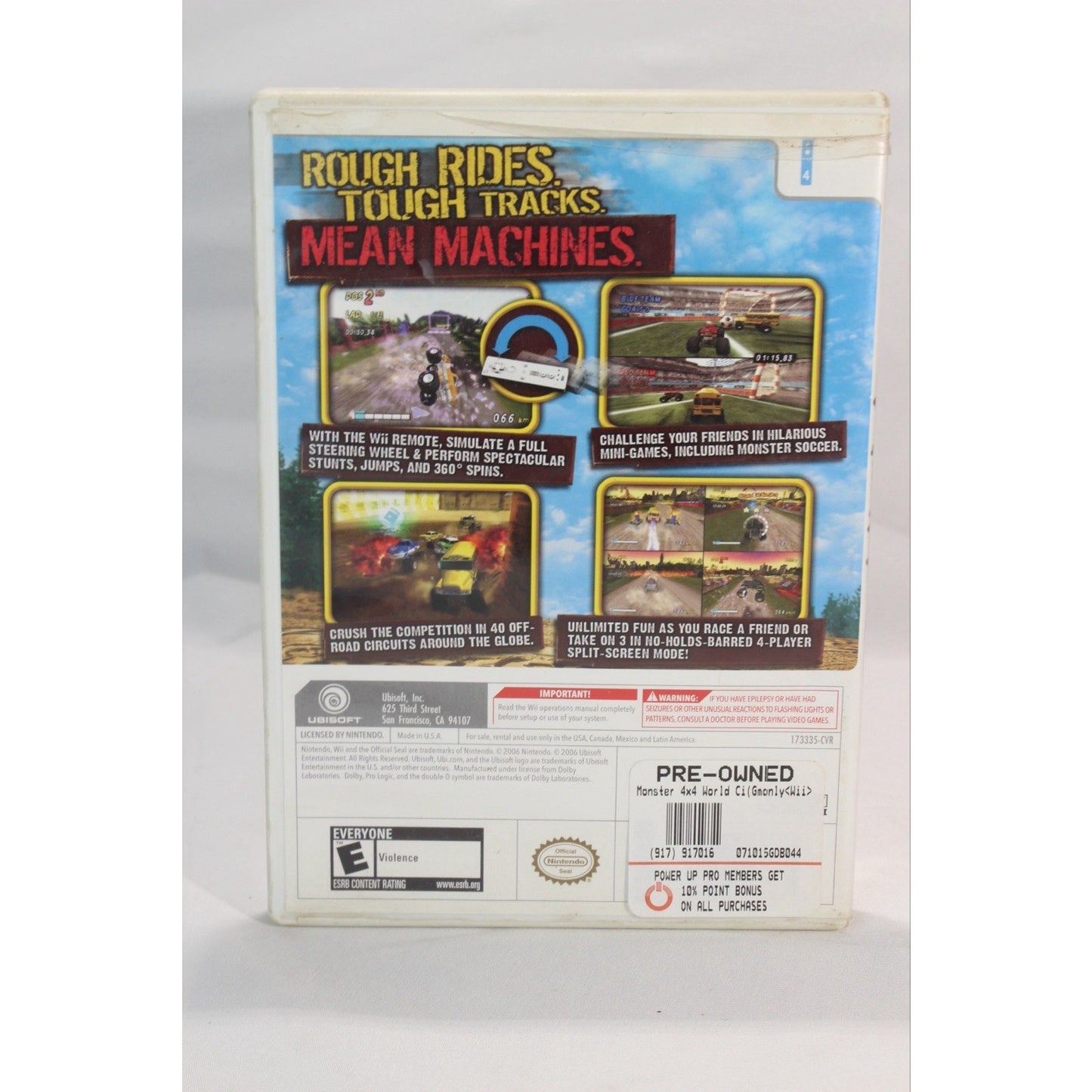 Monster 4X4: World Circuit Nintendo Wii 2006 Video Game Tested