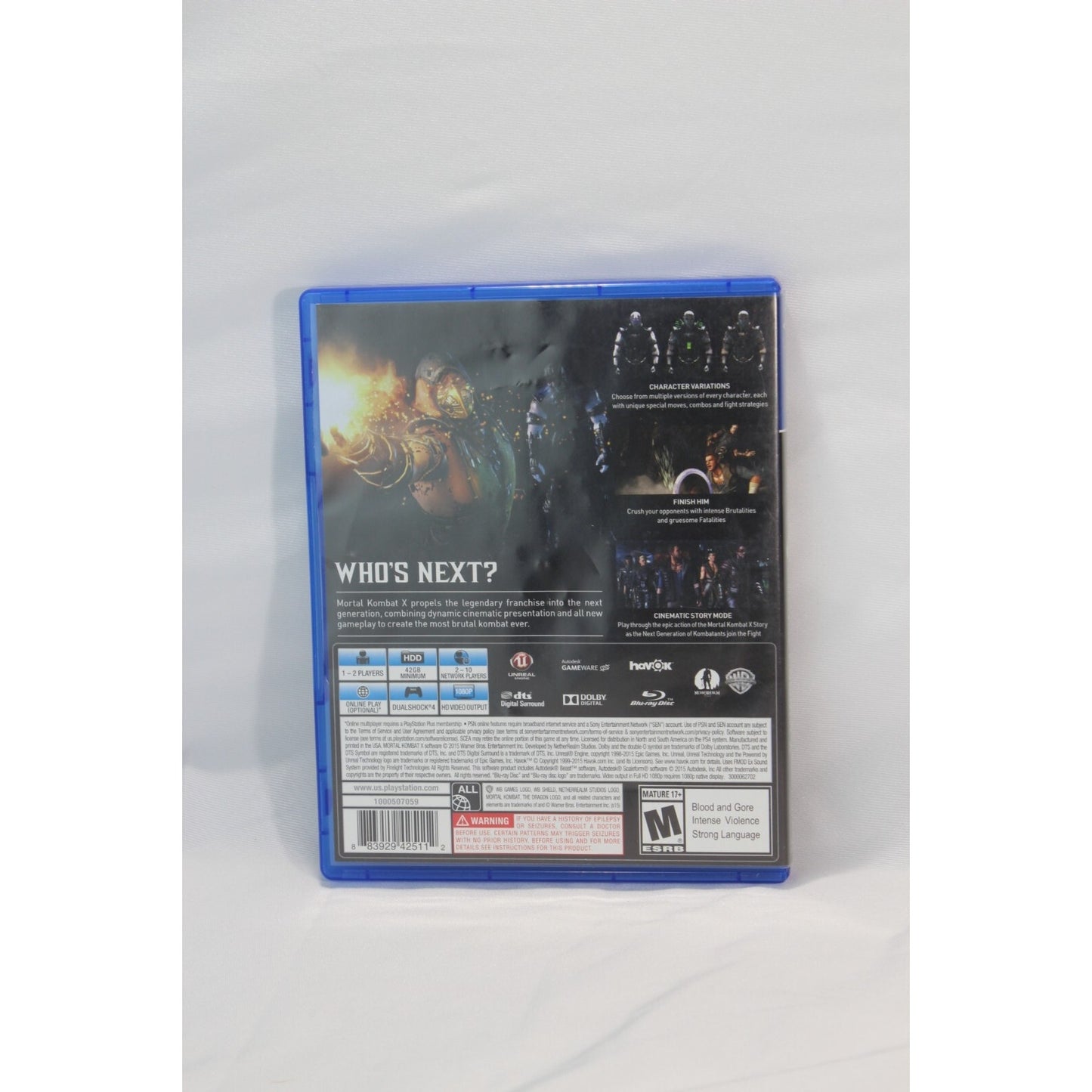 Mortal Kombat X PlayStation 4 MKX PS4 Tested Video Game Used Fighting Game