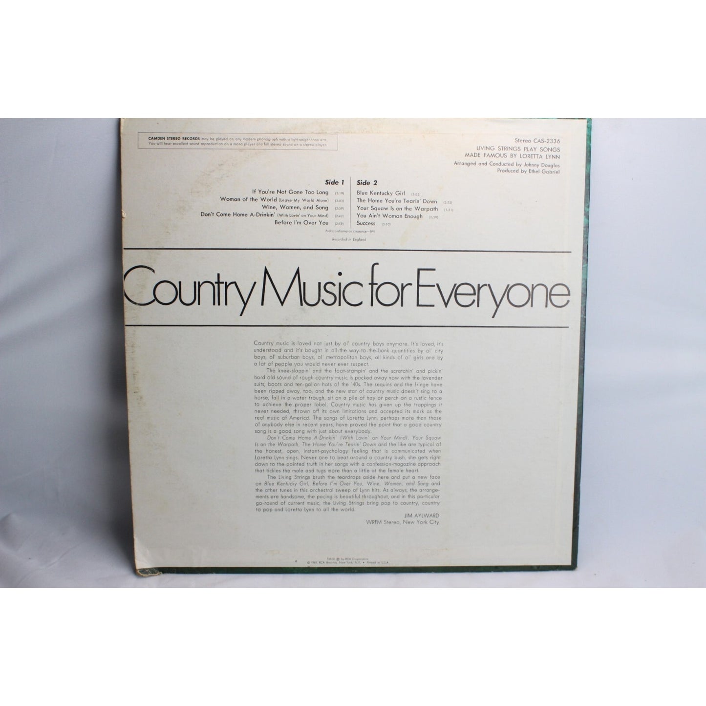 Living Strings Play Songs Made Famous By Loretta Lynn Vinyl Record Used