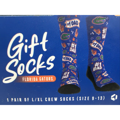 University Of Florida Gators Football Gator Dad Rock Em Socks Size 9-13 Large XL