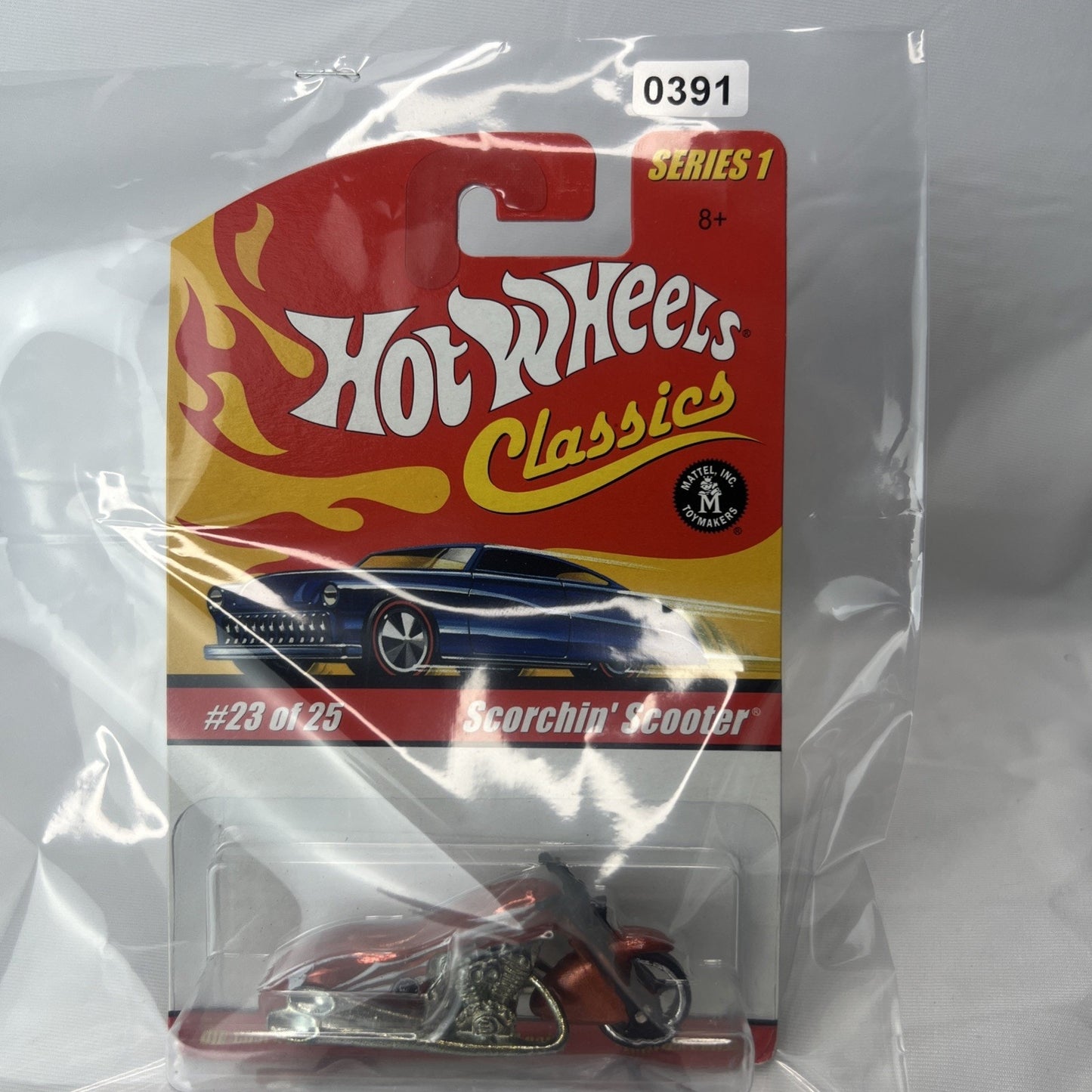 Hot Wheels Classics Series One Scorchin’ Scooter Orange Die cast