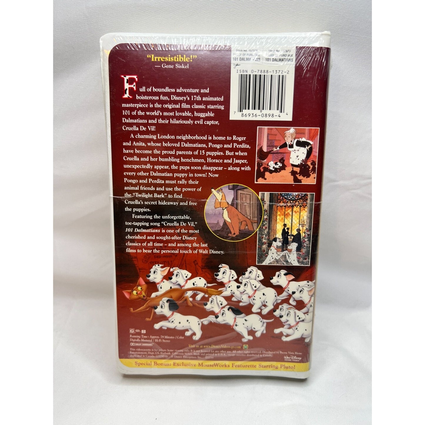Disney's 101 Dalmatians VHS Masterpiece Collection New Sealed 1999