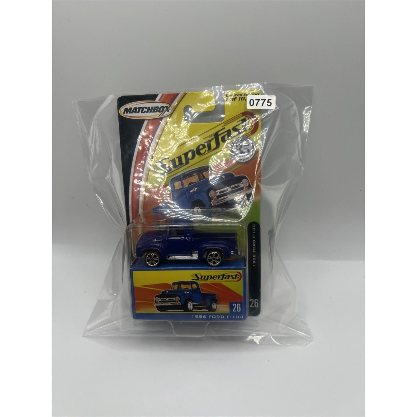 Matchbox 35th Superfast 1956 Ford F-100 2004 Mattel Blue Toy Truck #26 Die Cast