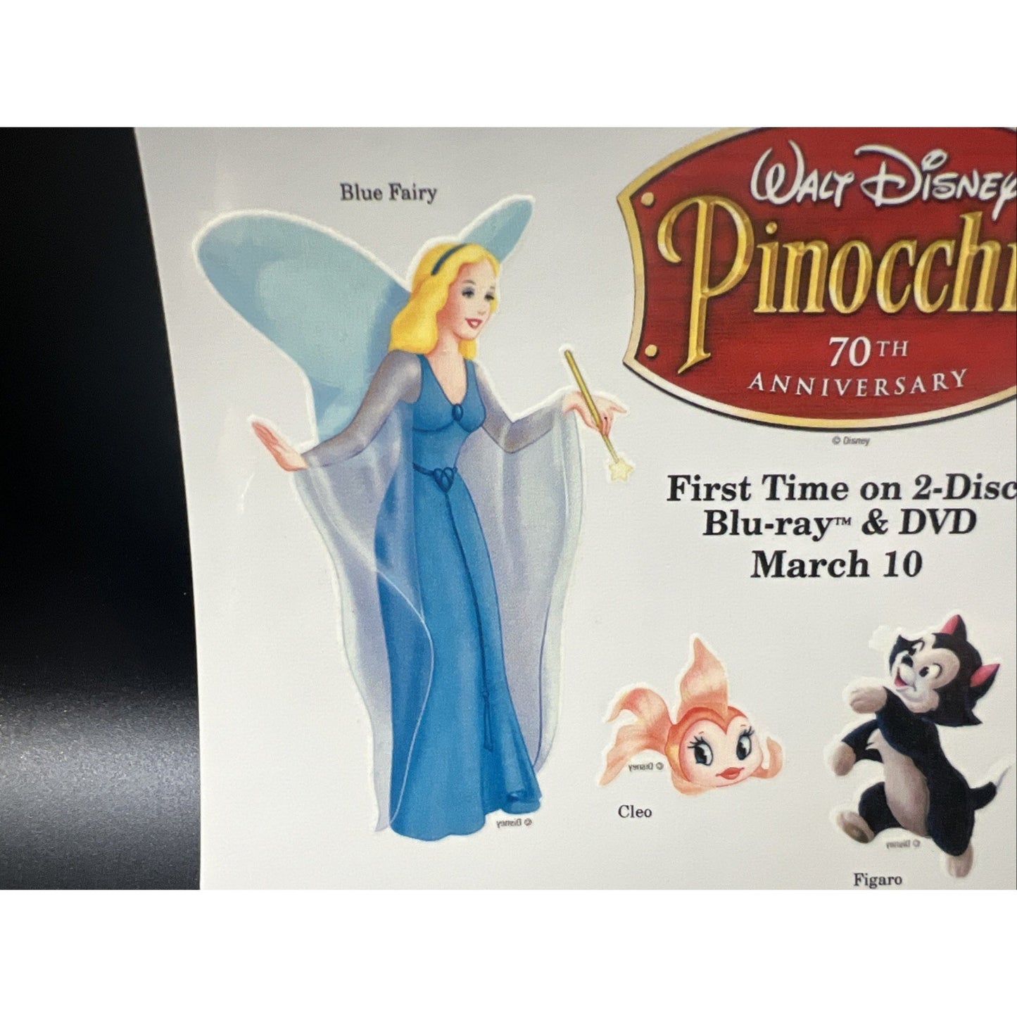 Walt Disney Pinocchio 70th Anniversary DVD Temporary Tattoo 6 Pack Rare Tattoos