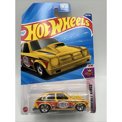2025 Hot Wheels Compact Kings 3/10 NHRA Drag Racing ‘76 Chevy Chevette #102 Car