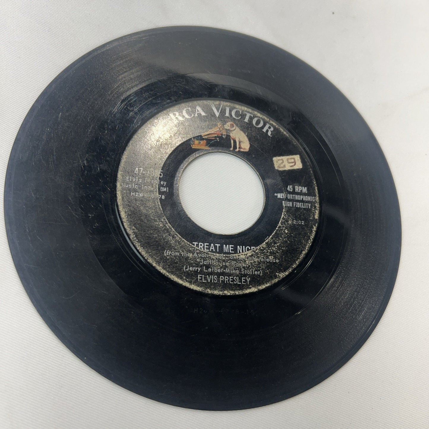 Elvis Presley Jailhouse Rock / Treat Me Nice RCA Victor 47-7035 1957 45 rpm Rare