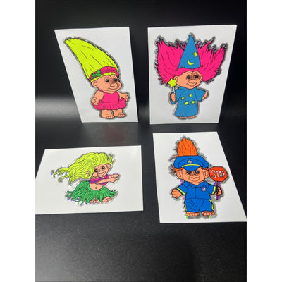 4 Vintage 1990s Prism Trolls Stickers Decal Russ Troll Collectible New
