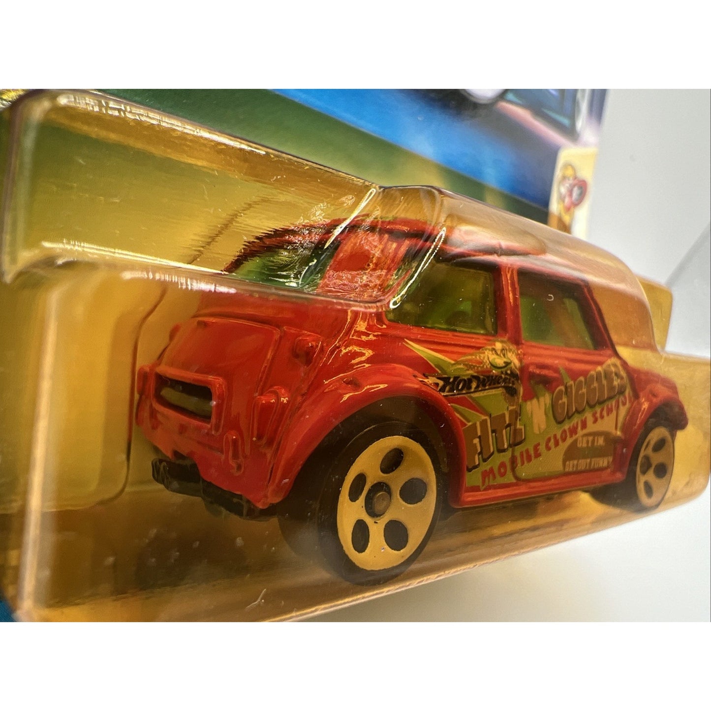 2003 Hot Wheels #96 Crazed Clowns 2/5 Morris Mini Red Cooper Spoke Wheels