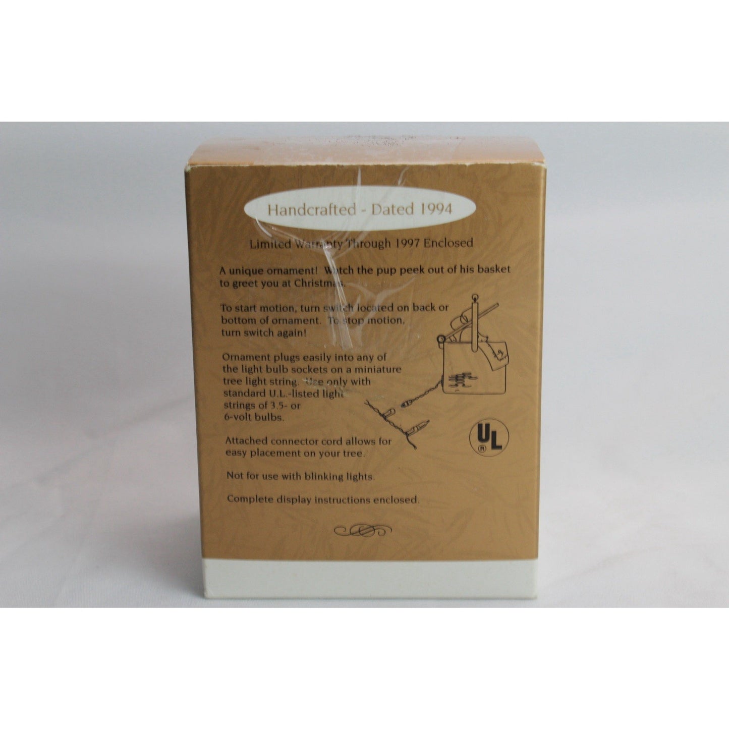 1994 Hallmark Keepsake Ornament Peekaboo Pup Magic Motion Christmas Tree Decor