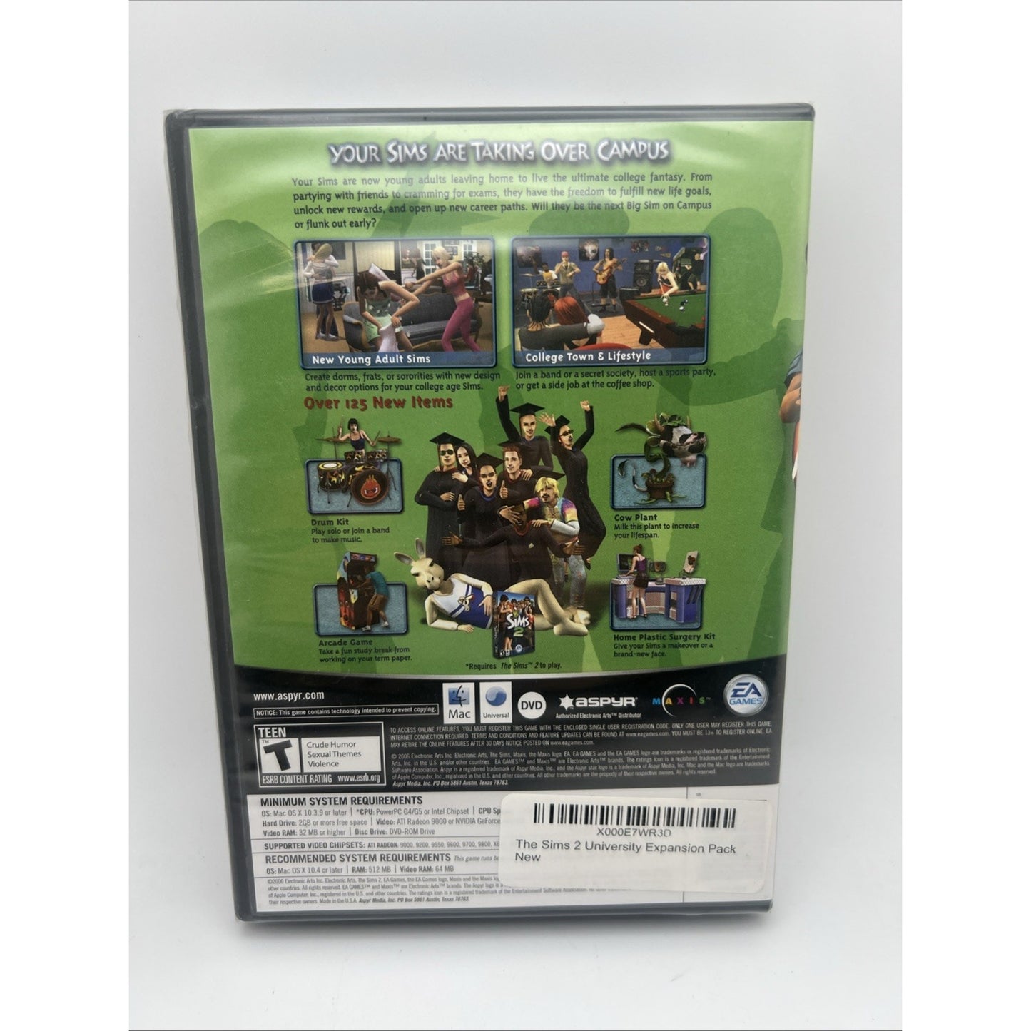 The Sims 2 University Expansion Pack PC Video Game For Computer CD Brand New