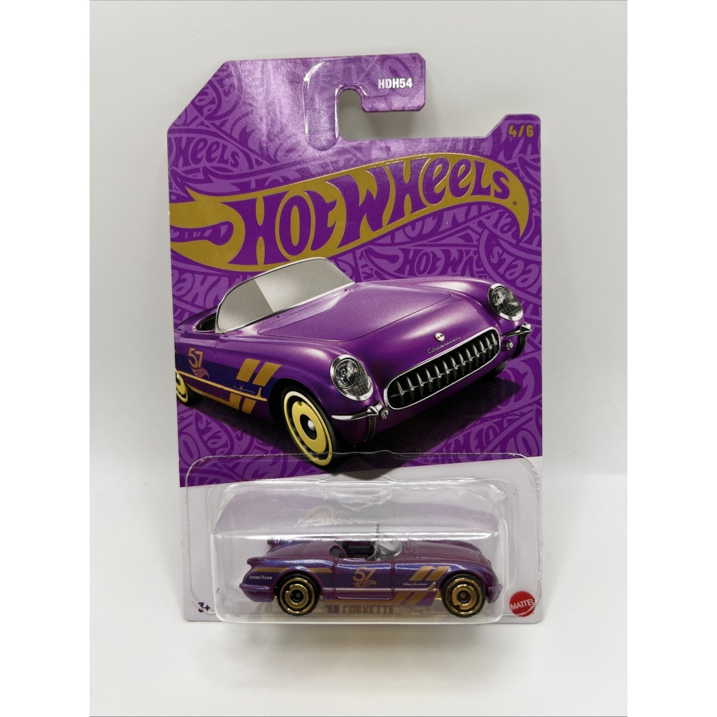 Hot Wheels '55 Corvette Purple #4 4/6 2025 Pearl Chrome 57th Anniversary Gold
