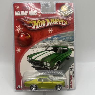 2005 Hot Wheels Holiday Rods 70 Chevy Chevelle SS 5/5 Green 1970 Christmas Car