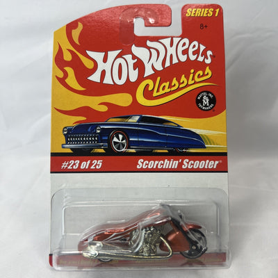 Hot Wheels Classics Series One Scorchin’ Scooter Orange Die cast
