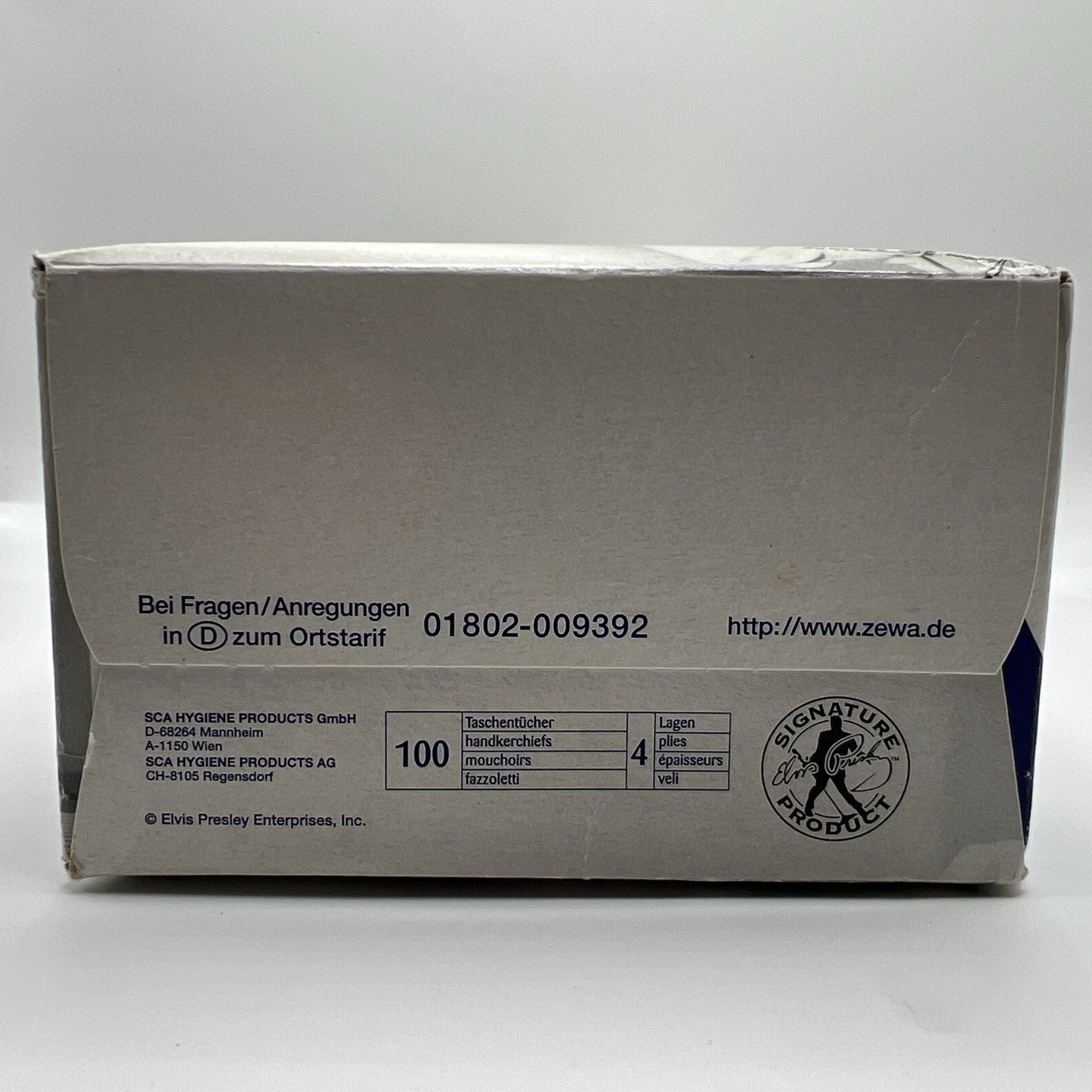 Elvis Presley Signature Zewa Softis Box präsentiert Legenden Unopened Rare