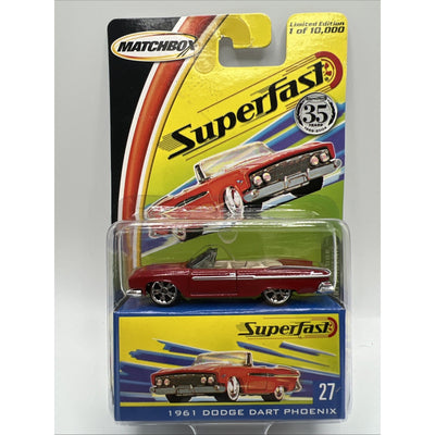 Matchbox Superfast 35th Anniversary #27 1961 Dodge Dart 1/64 Red Convertible