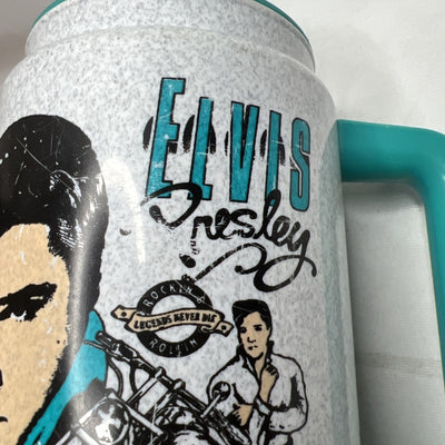 Vintage 1993 Elvis Presley Collectible Plastic Travel Mug With Lid Rare Find