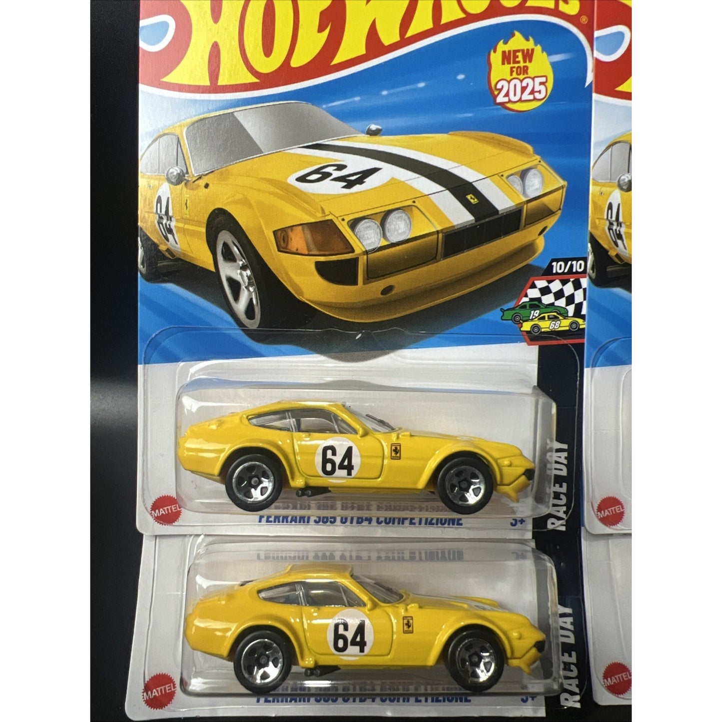 Lot Of 4 2025 Hot Wheels Ferrari 365 GTB4 Competizione 222/250 Yellow 4 Pack