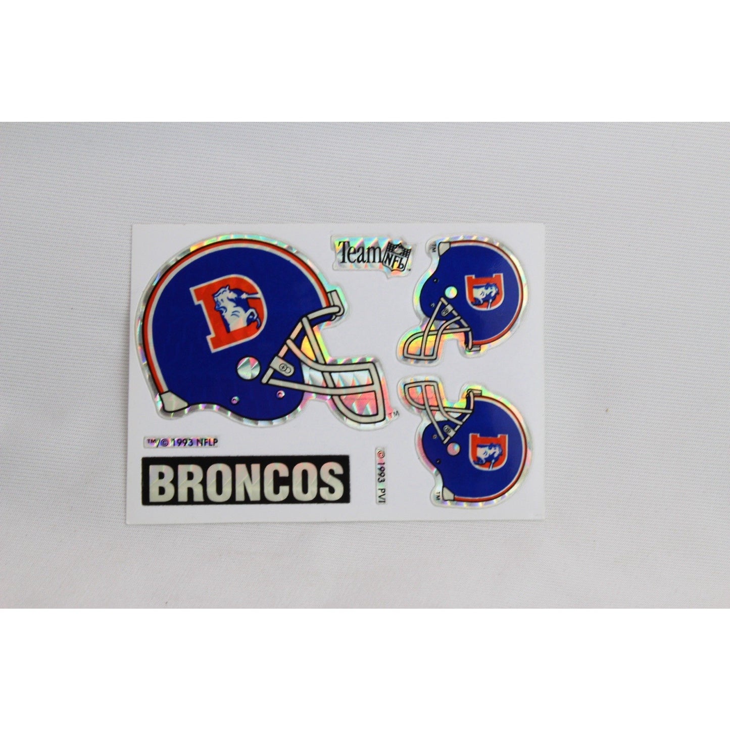 Vintage 1993 Vending Machine Team NFL Denver Broncos Sticker Prism